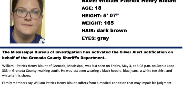 At-Risk/Missing Person Grenada County Sheriff Department——Canceled